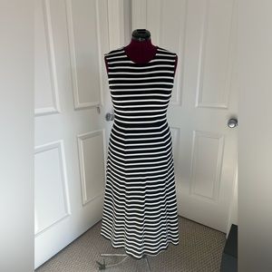 J. Crew Black/White Striped Maxi Dress